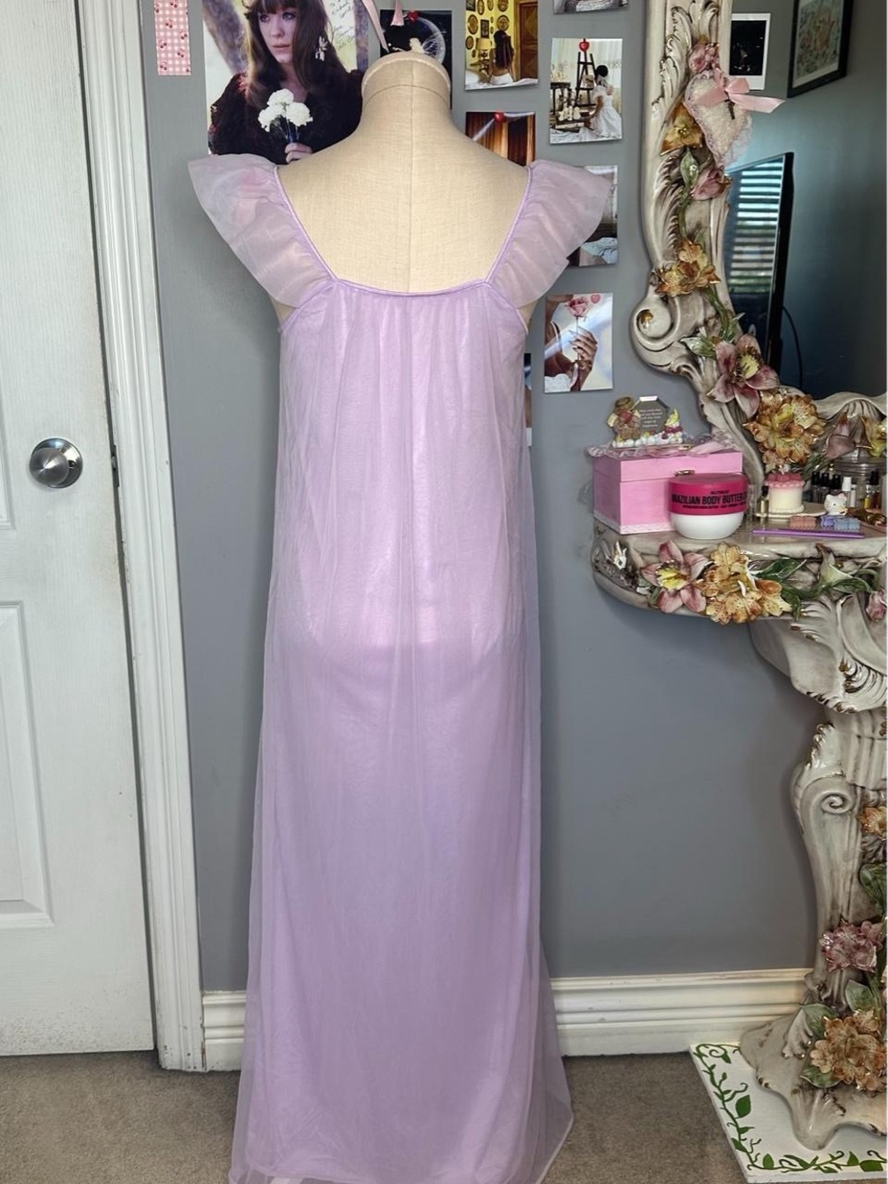 Vintage Lavender Romantic Nightgown Woman’s M - Picture 7 of 8